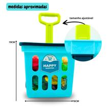 Carrinho de compras brinquedo infantil frutinhas mercado comidinhas 21 peças divertidos