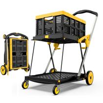 Carrinho de compras dobrável TOLRET com capacidade de 90 kg e freio