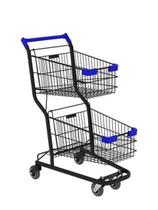 Carrinho de compras Duplo 90l em aço aramado Reforçado Preto Amapá Carrinho de compras Duplo 90l em aço aramado Reforçado Preto Amapá