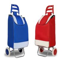 Carrinho De Compras Feira Dobrável C/ Rodas Suporta 30 Kg