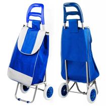 Carrinho De Compras Feira Dobrável Com Rodas Suporta 30 Kg Duplo Compartimento