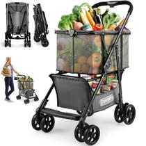 Carrinho de Compras Gioventù Folding 36kg - com Sacola e Rodas