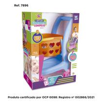 Carrinho De Compras Infantil Colorido Com Cestinha na Caixa - Zuca Toys