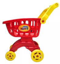 Carrinho De Compras Infantil Supermercado Mercadinho Vermelho 8706 - Braskit