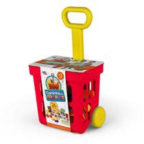Carrinho de Compras Regulável C/ 24 Acessórios e S/Acessorios Brinquedo Infantil