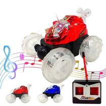 Carrinho de Controle Remoto Acrobata 360 com Luzes e Música Infantil Divertido
