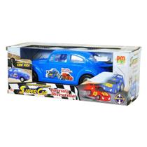 Carrinho de Controle Remoto Azul Corrida Divertida DM Toys