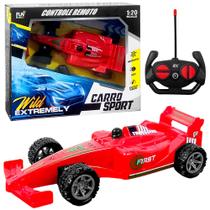 Carrinho de Controle Remoto Brinquedo Carro Formula 1 Bateria Recarregável e Luz