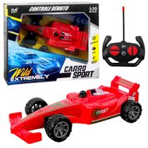 Carrinho de Controle Remoto Brinquedo Carro Formula 1 Bateria Recarregável e Luz