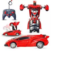 Carrinho de Controle Remoto Brinquedo Infantil Transformers Robô (Vermelho) - Fun Game