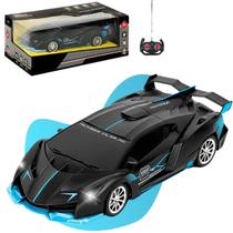 Carrinho De Controle Remoto Bugatti Brinquedo Corrida Veloz Com Luz Recarregavel Preto Kizumba