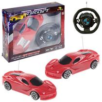 Carrinho de Controle Remoto Com Volante Drop 3 Funções Esportivo Vermelho Carrinho de Controle Remoto Com Volante Drop 3 Funções Esportivo Vermelho