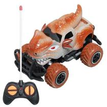 Carrinho de Controle Remoto de Dinossauro Cinza Com Marrom