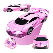 Carrinho De Controle Remoto Drift Brinquedo Corrida Veloz Com Luz Recarregavel Rosa Menina Kizumba