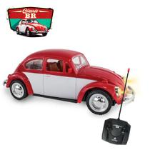 Carrinho de controle remoto Fusca CLássico Retrô 1970 com luzes Polibrinq