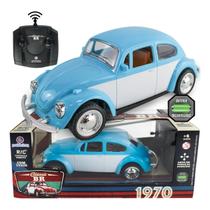 Carrinho de controle remoto Fusca CLássico Retrô 1970 Recarregável Polibrinq