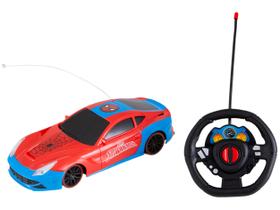 Carrinho de Controle Remoto Marvel Spider-Man - Autoracing 3 Funções Candide Vermelho e Azul