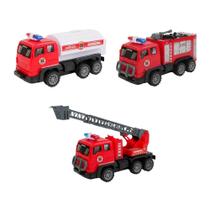 Carrinho de controle remoto mega truck bombeiro sortido - polibrinq