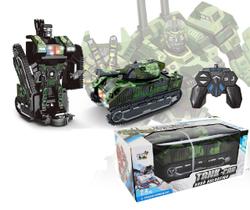 Carrinho de Controle Remoto Para Crianças Tanque de Guerra Policia Transforma em Robô Com Som e Luz Carrinho de Controle Remoto Para Crianças Tanque de Guerra Policia Transforma em Robô Com Som e Luz