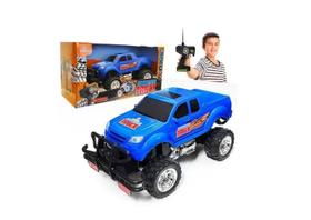 Carrinho De Controle Remoto Pickup Monster Truck Azul