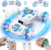 Carrinho de Controle Remoto Recarregável de Acrobacias Com Sensor de Gestos Com Luzes e Música