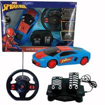 Carrinho de Controle Remoto Spider-Man Com Pedal 7 Funções