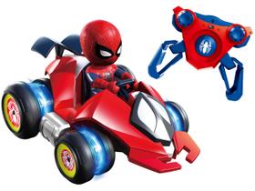 Carrinho de Controle Remoto Spider Man Spin - Revolution 7 Funções Candide Colorido