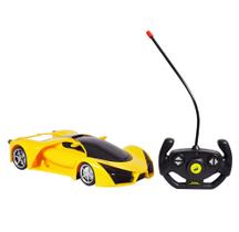 Carrinho de Controle Remoto - Sport Champion - 1:18 - Amarelo - DM Toys Carrinho de Controle Remoto - Sport Champion - 1:18 - Amarelo - DM Toys