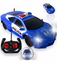 Carrinho De Controle Remoto Super Carro Policia Com Luz AZUL - toys