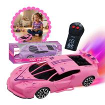 Carrinho De Controle Remoto Super Esportivo Com 2 Funções Frente Tras Menina Kizumba