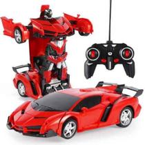 Carrinho de controle Remoto Transforma em Robô Vermelho - Well Kids