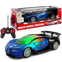 Carrinho de Controle Super Esportivo com Luz Bugatti Azul Carrinho de Controle Super Esportivo com Luz Bugatti Azul