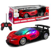 Carrinho de Controle Super Esportivo com Luz Bugatti Vermelho - Toy King