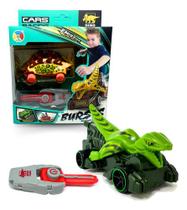 Carrinho De Corrida Com Lançador Turbo Burst Dinossauro