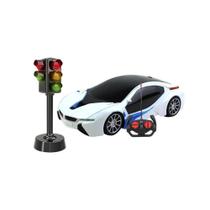 Carrinho de Corrida Multikids - Controle Remoto com Luz Led Branco e Azul
