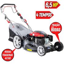 Carrinho De Cortar Grama Nakashi LR225TE Gasolina Descarga 4 Em 1 Com 65L Partida Elétrica E Manual