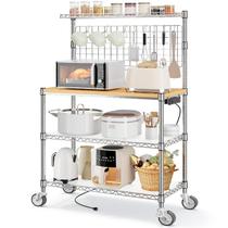 Carrinho de Cozinha Leteuke Estante Metálica de 4 Níveis 160x46x159 cm