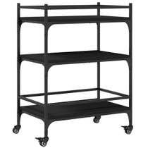 Carrinho de cozinha vidaXL Black Mobile Storage Cart Organizer