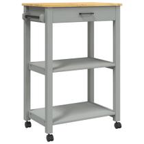 Carrinho de cozinha VidaXL Rolling Cart com armazenamento em madeira de pinho