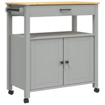 Carrinho de cozinha vidaXL Solid Pine Grey Honey Wax Finish