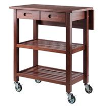 Carrinho de cozinha Winsome Jonathan 2 Drawer Rolling Walnut