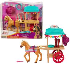 Carrinho de equipamento de equitação Mattel Spirit Untamed Miradero com pônei