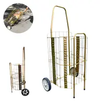 Carrinho de Feira Dobrável Reforçado Aço Dourado Suporta 30kg