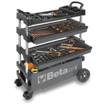 Carrinho de Ferramentas Tipo Trolley Rebatível 2 Gavetas com 6 Tabuleiros Cinza C27S-G Beta Carrinho de Ferramentas Tipo Trolley Rebatível 2 Gavetas com 6 Tabuleiros Cinza C27S-G Beta