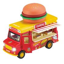 Carrinho de Ferro A Fricção Miniatura Colecionador Food Truck Com Luz de Led e Musical