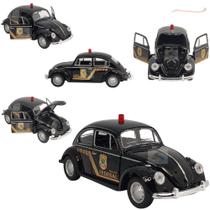 Carrinho De Ferro Fusca Policia Federal Miniatura Coleção