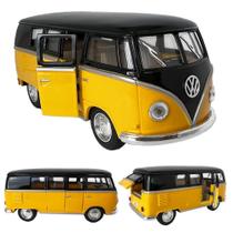 Carrinho De Ferro Kombi Clássica Antiga Miniatura Amarela