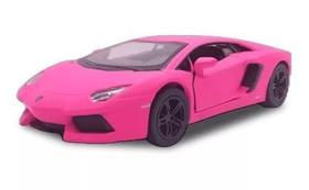 Carrinho De Ferro Miniatura Lamborguini Aventador 1/38 Rosa