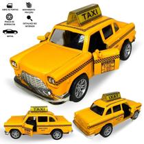 Carrinho De Ferro Miniatura Taxi Antigo Metal Abre A Porta