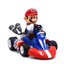 Carrinho de Fricção Mario Kart Colecionável Pull-Back Racers 12cm - Mario